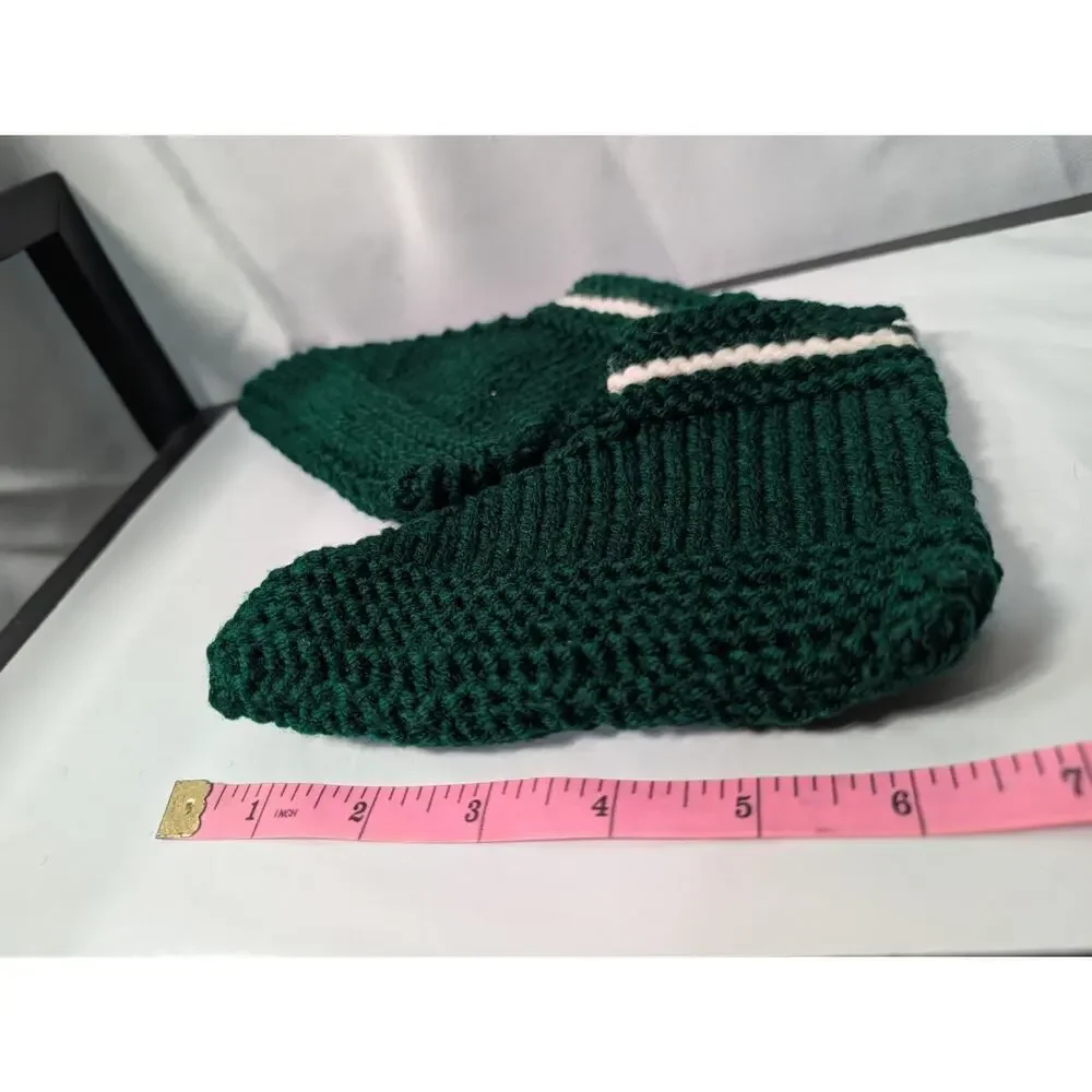 Handmade Dark Green Baby Toddler Booties Slippers